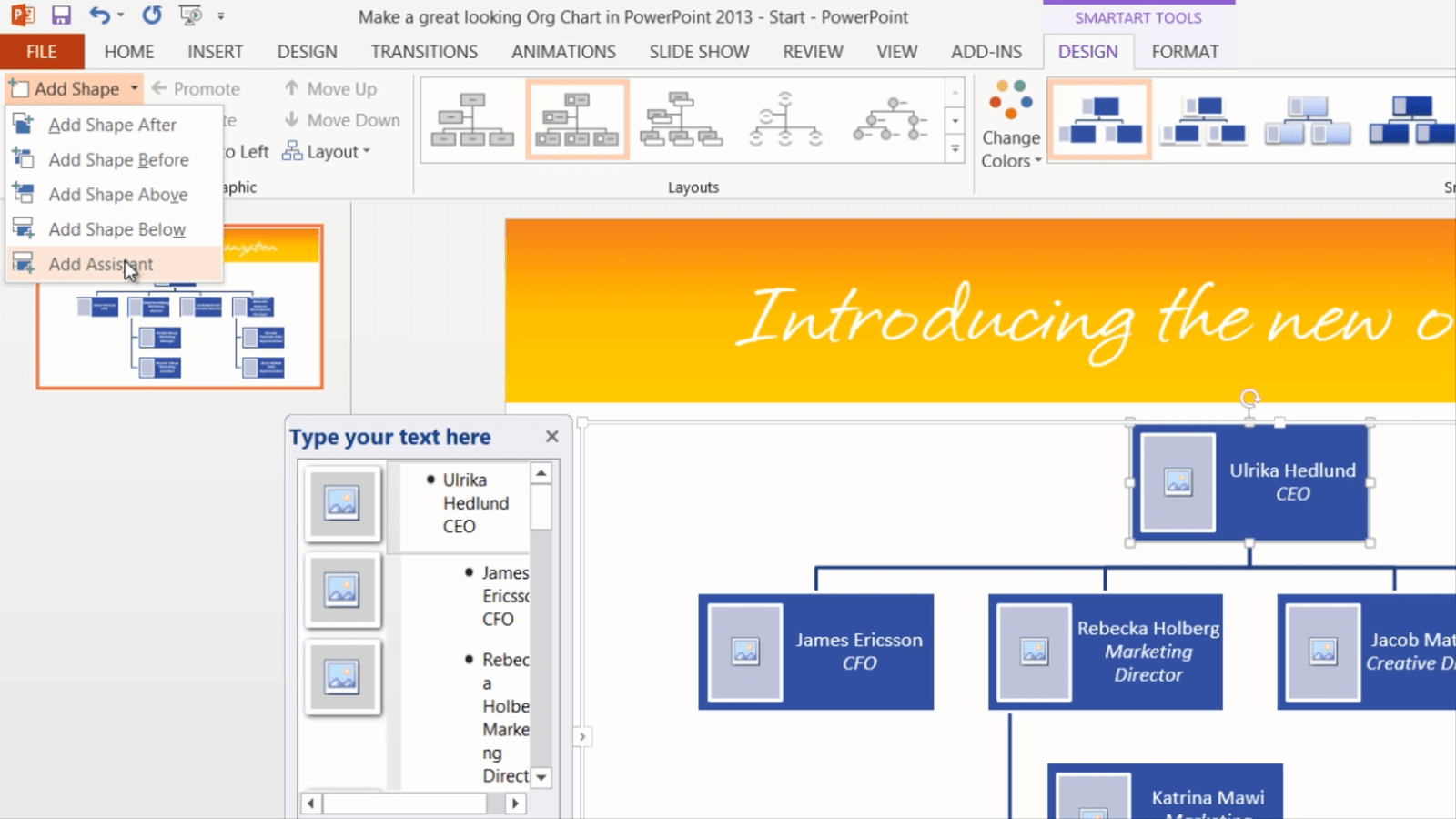 How to Create an Org Chart in PowerPoint 2013? - How To PowerPoint